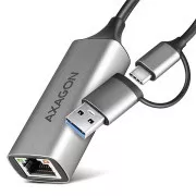 AXAGON ADE-TXCA, USB-C   USB-A 3.2 Gen 1 - Gigabit Ethernet Netzwerkkarte, Asix AX88179, automatische Installation
