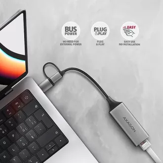 AXAGON ADE-TXCA, USB-C USB-A 3.2 Gen 1 - Gigabit Ethernet Netzwerkkarte, Asix AX88179, automatische Installation AXAGON ADE-TXCA, USB-C USB-A 3.2 Gen 1 - Gigabit Ethernet Netzwerkkarte, Asix AX88179, automatische Installation