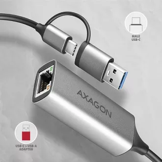 AXAGON ADE-TXCA, USB-C USB-A 3.2 Gen 1 - Gigabit Ethernet Netzwerkkarte, Asix AX88179, automatische Installation AXAGON ADE-TXCA, USB-C USB-A 3.2 Gen 1 - Gigabit Ethernet Netzwerkkarte, Asix AX88179, automatische Installation