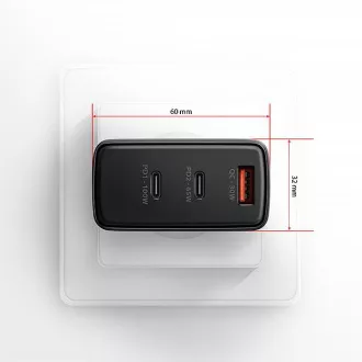 AXAGON ACU-DPQ100, GaN-Netzladegerät 100W, 3x Port (USB-A dual USB-C), PD3.0/PPS/QC4 /Apple, schwarz AXAGON ACU-DPQ100, GaN-Netzladegerät 100W, 3x Port (USB-A dual USB-C), PD3.0/PPS/QC4 /Apple, schwarz