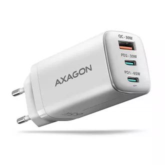AXAGON ACU-DPQ65W, GaN-Netzladegerät 65W, 3x Port (USB-A dual USB-C), PD3.0/QC4 /PPS/Apple, weiß AXAGON ACU-DPQ65W, GaN-Netzladegerät 65W, 3x Port (USB-A dual USB-C), PD3.0/QC4 /PPS/Apple, weiß