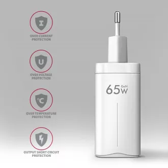 AXAGON ACU-DPQ65W, GaN-Netzladegerät 65W, 3x Port (USB-A dual USB-C), PD3.0/QC4 /PPS/Apple, weiß AXAGON ACU-DPQ65W, GaN-Netzladegerät 65W, 3x Port (USB-A dual USB-C), PD3.0/QC4 /PPS/Apple, weiß