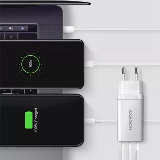 AXAGON ACU-DPQ65W, GaN-Netzladegerät 65W, 3x Port (USB-A dual USB-C), PD3.0/QC4 /PPS/Apple, weiß AXAGON ACU-DPQ65W, GaN-Netzladegerät 65W, 3x Port (USB-A dual USB-C), PD3.0/QC4 /PPS/Apple, weiß