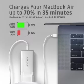 AXAGON ACU-DPQ65W, GaN-Netzladegerät 65W, 3x Port (USB-A dual USB-C), PD3.0/QC4 /PPS/Apple, weiß AXAGON ACU-DPQ65W, GaN-Netzladegerät 65W, 3x Port (USB-A dual USB-C), PD3.0/QC4 /PPS/Apple, weiß