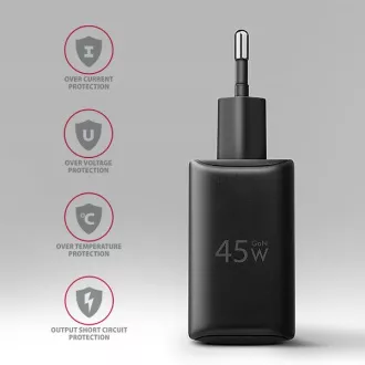 AXAGON ACU-PQ45 GaN Netzladegerät 45W, 2x Anschluss (USB-A USB-C), PD3.0/PPS/QC4 /SFC 2.0/AFC/Apple AXAGON ACU-PQ45 GaN Netzladegerät 45W, 2x Anschluss (USB-A USB-C), PD3.0/PPS/QC4 /SFC 2.0/AFC/Apple