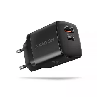 AXAGON ACU-PQ20, 20W Netzladegerät, 2x Port (USB-A USB-C), PD3.0/PPS/QC4 /AFC/Apple, schwarz AXAGON ACU-PQ20, 20W Netzladegerät, 2x Port (USB-A USB-C), PD3.0/PPS/QC4 /AFC/Apple, schwarz