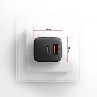 AXAGON ACU-PQ20, 20W Netzladegerät, 2x Port (USB-A USB-C), PD3.0/PPS/QC4 /AFC/Apple, schwarz AXAGON ACU-PQ20, 20W Netzladegerät, 2x Port (USB-A USB-C), PD3.0/PPS/QC4 /AFC/Apple, schwarz