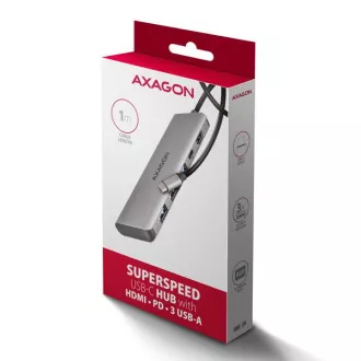 AXAGON HMC-5H, USB 5Gbps Hub, 3x USB-A, HDMI 4k/30Hz, PD 100W, USB-C Kabel 100cm AXAGON HMC-5H, USB 5Gbps Hub, 3x USB-A, HDMI 4k/30Hz, PD 100W, USB-C Kabel 100cm