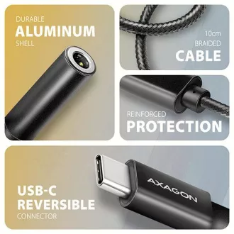 AXAGON ADA-HC, USB-C auf 3,5mm Klinke - Hi-Res DAC Audio Adapter, 384kHz/32bit, Stereo