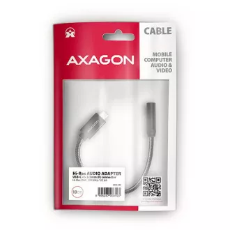 AXAGON ADA-HC, USB-C auf 3,5mm Klinke - Hi-Res DAC Audio Adapter, 384kHz/32bit, Stereo