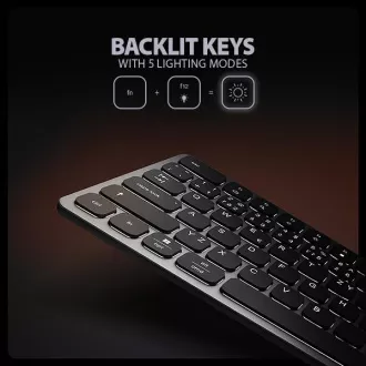 AXAGON HMC-KB-CS, USB 5Gbps Hub mit CZ/SK Tastatur, HDMI 4K/60Hz, 3x USB-A, SD/mSD, Audio, PD 100W, USB-C Kabel 60cm