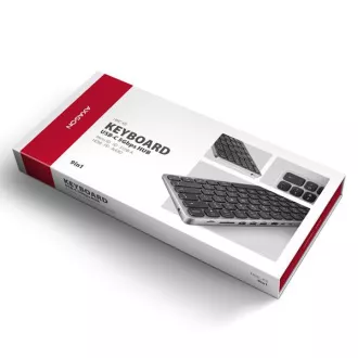 AXAGON HMC-KB-CS, USB 5Gbps Hub mit CZ/SK Tastatur, HDMI 4K/60Hz, 3x USB-A, SD/mSD, Audio, PD 100W, USB-C Kabel 60cm