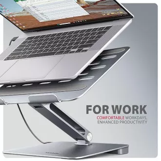 AXAGON HMC-STND, Ständer für 10"-17" Laptops, USB 5Gbps Hub, 3x USB-A, HDMI 4k/60Hz, RJ-45, PD 100W, USB-C Kabel 60cm