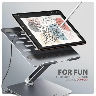 AXAGON HMC-STND, Ständer für 10"-17" Laptops, USB 5Gbps Hub, 3x USB-A, HDMI 4k/60Hz, RJ-45, PD 100W, USB-C Kabel 60cm - Gebraucht