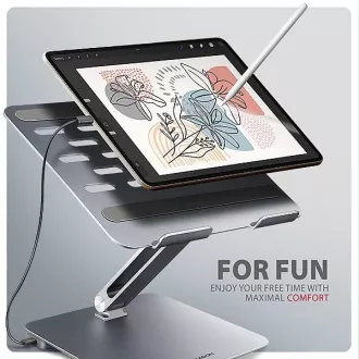AXAGON HMC-STND, Ständer für 10"-17" Laptops, USB 5Gbps Hub, 3x USB-A, HDMI 4k/60Hz, RJ-45, PD 100W, USB-C Kabel 60cm