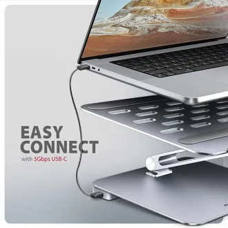 AXAGON HMC-STND, Ständer für 10"-17" Laptops, USB 5Gbps Hub, 3x USB-A, HDMI 4k/60Hz, RJ-45, PD 100W, USB-C Kabel 60cm - Gebraucht
