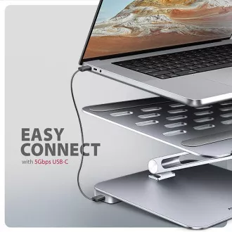 AXAGON HMC-STND, Ständer für 10"-17" Laptops, USB 5Gbps Hub, 3x USB-A, HDMI 4k/60Hz, RJ-45, PD 100W, USB-C Kabel 60cm