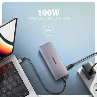 AXAGON HMC-6G2L, USB 10Gb/s Hub, 2x USB-A, 1x USB-C, HDMI 4k/60, RJ-45, PD 100W, USB-C Kabel 15cm