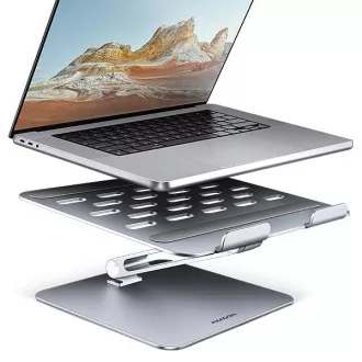 AXAGON STND-LQ Aluminium HQ Laptop-Ständer 10"-17.3" höhen- und winkelverstellbar, grau