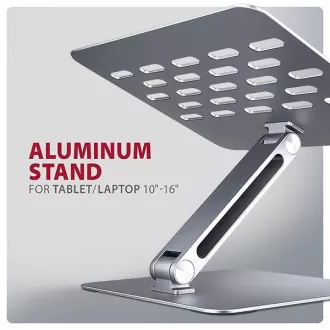 AXAGON STND-LQ Aluminium HQ Laptop-Ständer 10"-17.3" höhen- und winkelverstellbar, grau