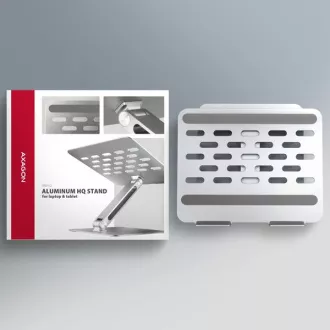 AXAGON STND-LQ Aluminium HQ Laptop-Ständer 10"-17.3" höhen- und winkelverstellbar, grau