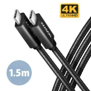 AXAGON BUCM32-CM15AB, SPEED  Kabel USB-C <-> USB-C, 1.5m, USB 20Gbps, PD 100W 5A, 4K HD, ALU, Geflecht, schwarz
