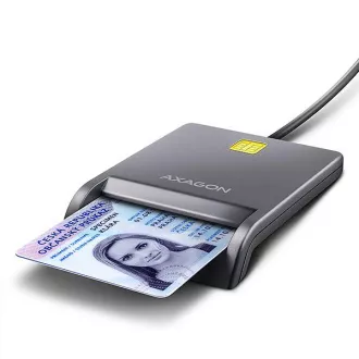 AXAGON CRE-SM3T, USB-A FlatReader Kontaktkartenleser Smartcard (eObčanka), Kabel 1,3m