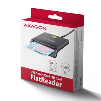 AXAGON CRE-SM3T, USB-A FlatReader Kontaktkartenleser Smartcard (eObčanka), Kabel 1,3m