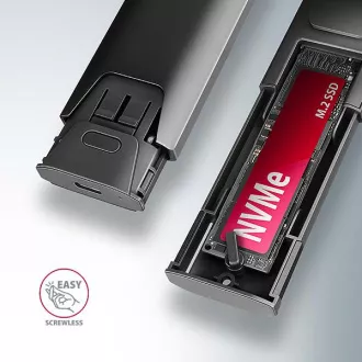 AXAGON EEM2-GTS2, USB-C 10Gbps - M.2 NVMe & SATA SSD Metallgehäuse THIN, schraubenlos AXAGON EEM2-GTS2, USB-C 10Gbps - M.2 NVMe & SATA SSD Metallgehäuse THIN, schraubenlos