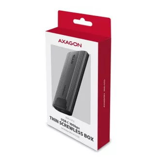 AXAGON EEM2-GTS2, USB-C 10Gbps - M.2 NVMe & SATA SSD Metallgehäuse THIN, schraubenlos AXAGON EEM2-GTS2, USB-C 10Gbps - M.2 NVMe & SATA SSD Metallgehäuse THIN, schraubenlos