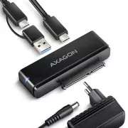 AXAGON ADSA-FPX, USB-C 10Gbps - SATA 6G, 2,5"/3,5" SSD/HDD FAST PORT X Adapter, inkl. AC-Netzteil