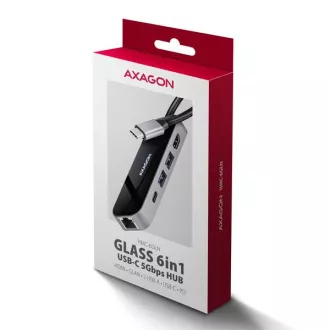 AXAGON HMC-6GLN, USB 5Gbps Hub, 2x USB-A, USB-C, HDMI 4k/60Hz, RJ-45 GLAN, PD 100W, USB-C Kabel 20cm AXAGON HMC-6GLN, USB 5Gbps Hub, 2x USB-A, USB-C, HDMI 4k/60Hz, RJ-45 GLAN, PD 100W, USB-C Kabel 20cm
