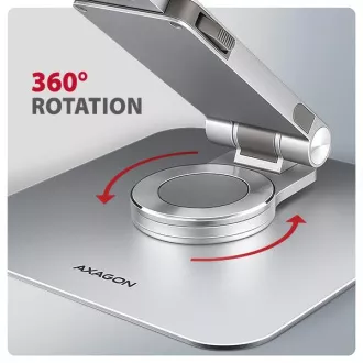 AXAGON STND-LR Aluminium-Laptop-Ständer 10"-17,3" höhen- und winkelverstellbar, drehbar, grau