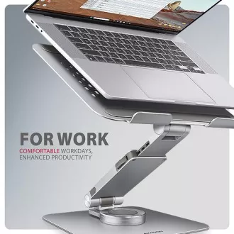 AXAGON STND-LR Aluminium-Laptop-Ständer 10"-17,3" höhen- und winkelverstellbar, drehbar, grau