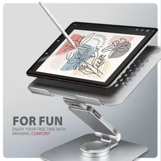 AXAGON STND-LR Aluminium-Laptop-Ständer 10"-17,3" höhen- und winkelverstellbar, drehbar, grau