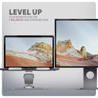 AXAGON STND-LR Aluminium-Laptop-Ständer 10"-17,3" höhen- und winkelverstellbar, drehbar, grau