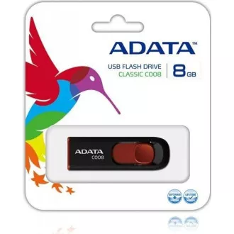 ADATA Flash Disk 8GB C008, USB 2.0 Classic, schwarz