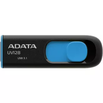 ADATA Flash Disk 32GB UV128, USB 3.1 Dash Drive (R: 40 / B: 25 MB/s) schwarz / blau ADATA Flash Disk 32GB UV128, USB 3.1 Dash Drive (R: 40 / B: 25 MB/s) schwarz / blau