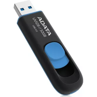 ADATA Flash Disk 32GB UV128, USB 3.1 Dash Drive (R: 40 / B: 25 MB/s) schwarz / blau ADATA Flash Disk 32GB UV128, USB 3.1 Dash Drive (R: 40 / B: 25 MB/s) schwarz / blau