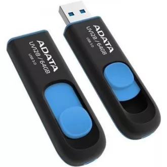 ADATA Flash Disk 64GB UV128, USB 3.1 Dash Drive (R: 90 / B: 40 MB/s) schwarz / blau ADATA Flash Disk 64GB UV128, USB 3.1 Dash Drive (R: 90 / B: 40 MB/s) schwarz / blau