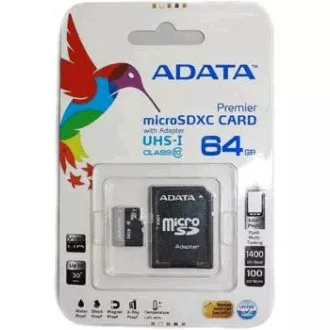 ADATA MicroSDXC-Karte 64 GB Premier UHS-I Class 10 + SD-Adapter ADATA MicroSDXC-Karte 64 GB Premier UHS-I Class 10 + SD-Adapter