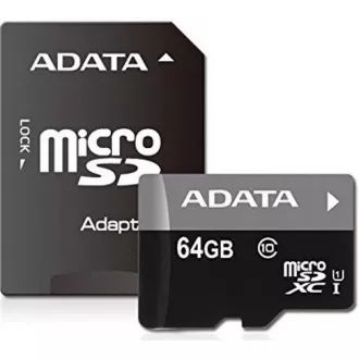 ADATA MicroSDXC-Karte 64 GB Premier UHS-I Class 10 + SD-Adapter ADATA MicroSDXC-Karte 64 GB Premier UHS-I Class 10 + SD-Adapter