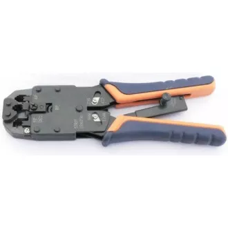 Crimpzange PROFI mit Zwangssperre für RJ10, RJ11, RJ12, RJ45, DEC Steckverbinder