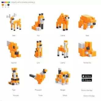 Magnetischer Baukasten PIXIO Orange Animals Magnetischer Baukasten PIXIO Orange Animals