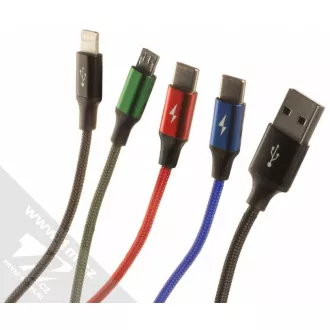 Baseus Schnelllade-/Datenkabel 4in1 Lightning + 2* USB-C + Micro USB 3,5A 1, 2m, schwarz
