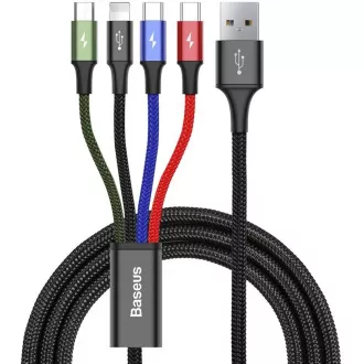 Baseus Schnelllade-/Datenkabel 4in1 Lightning + 2* USB-C + Micro USB 3,5A 1, 2m, schwarz