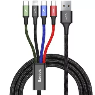 Baseus Schnelllade-/Datenkabel 4in1 2 * Lightning + USB-C + Micro USB 3,5A 1, 2m, schwarz