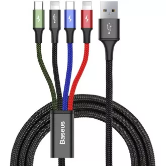 Baseus Schnelllade-/Datenkabel 4in1 2 * Lightning + USB-C + Micro USB 3,5A 1, 2m, schwarz