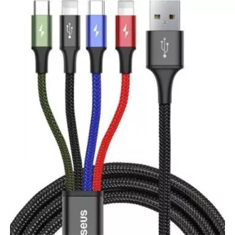 Baseus Schnelllade-/Datenkabel 4in1 2 * Lightning + USB-C + Micro USB 3,5A 1, 2m, schwarz