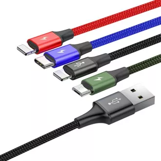 Baseus Schnelllade-/Datenkabel 4in1 2 * Lightning + USB-C + Micro USB 3,5A 1, 2m, schwarz